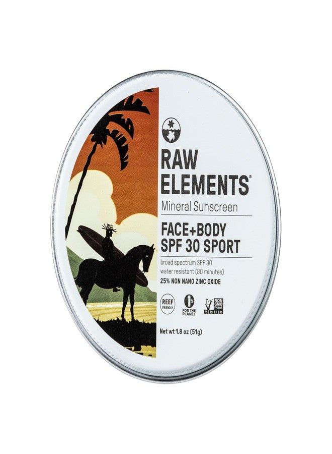 Raw Elements Mike Fields Face & Body Organic Sunscreen Tin SPF 30 - Non-Nano Zinc Oxide, Water-Resistant 80 Min, Reef Safe, All Ages Safe, Travel Sunblock 1.8 oz - Image 1